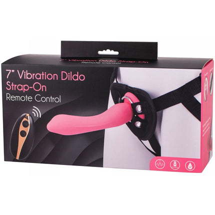 Seven Creations 7" Vibrating Strap-On & Harness - Pink