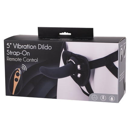 Seven Creations 5” Vibrating Strap-On & Harness - Black