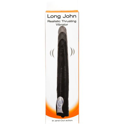 Seven Creations Long John Thrusting Vibrator - 11" - Black