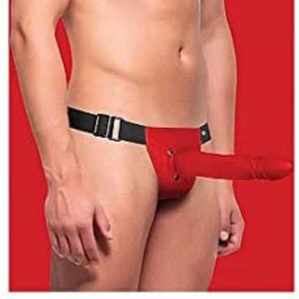 Ouch! Hollow Curved Strap-On - Red