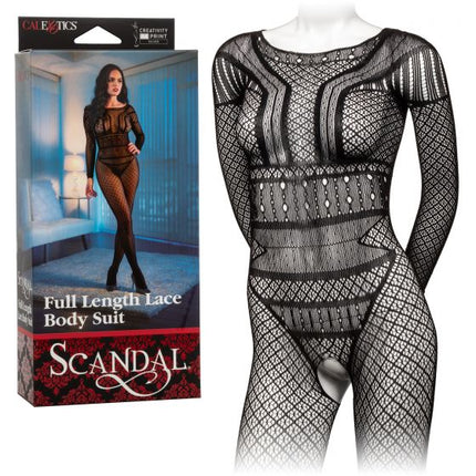 Scandal Full Length Black Lace Body Suit